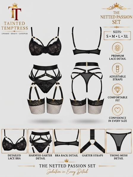 Midnight Lace Harness Set